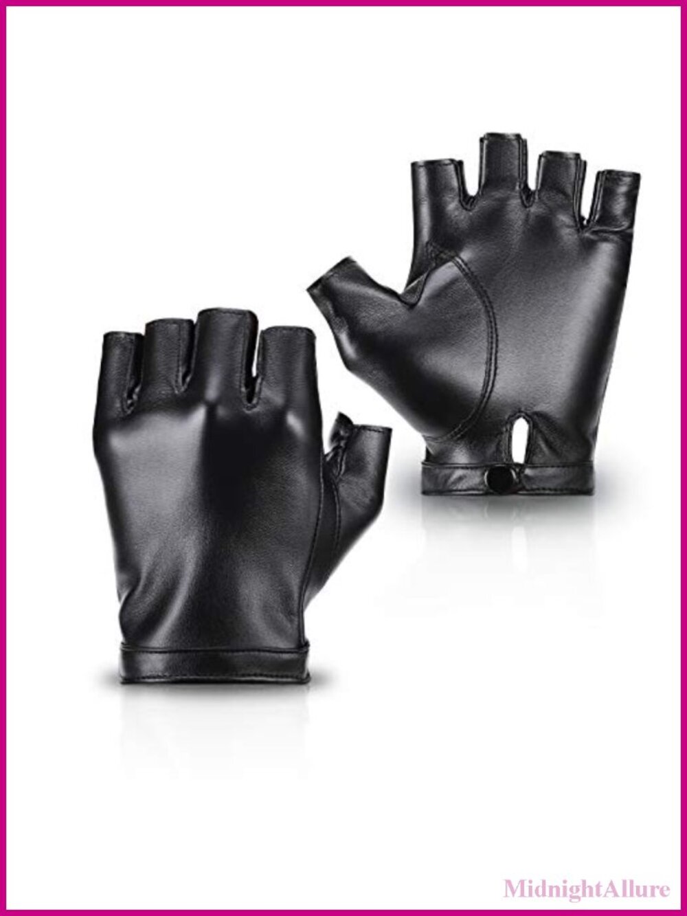 Fingerless PU Faux Leather Gloves Driving Cosplay